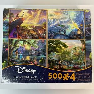 Disney Thomas Kinkade Jigsaw puzzles 4 in 1 Multipack 500 pc Puzzles Used 2016